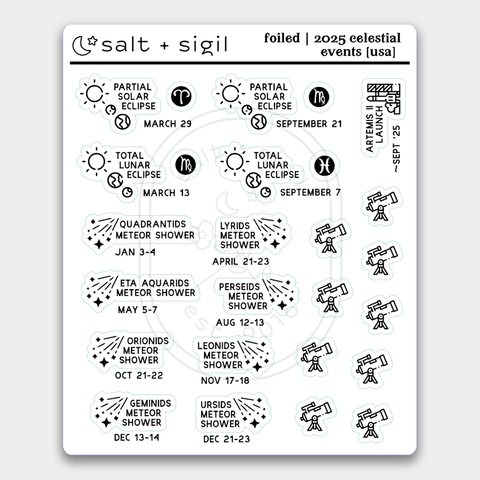 2025 Celestial Events [usa] // Foil Icons