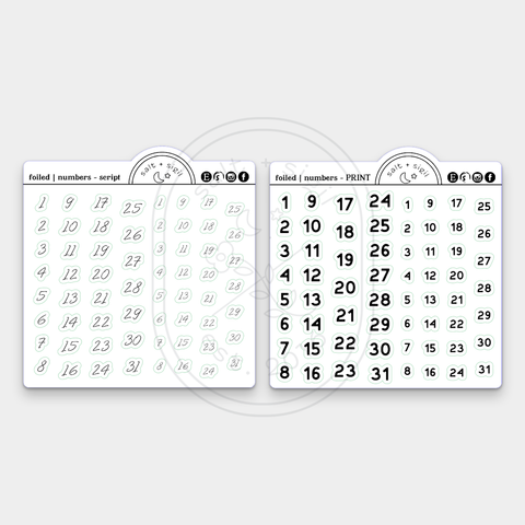 Day Numbers // Foil Icons