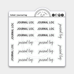 Journal Log // Foil Script