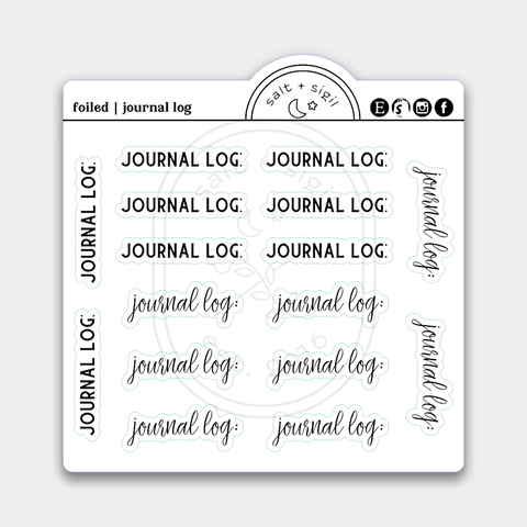 Journal Log // Foil Script