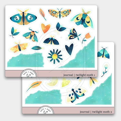 Twilight Moth // Journal stickers
