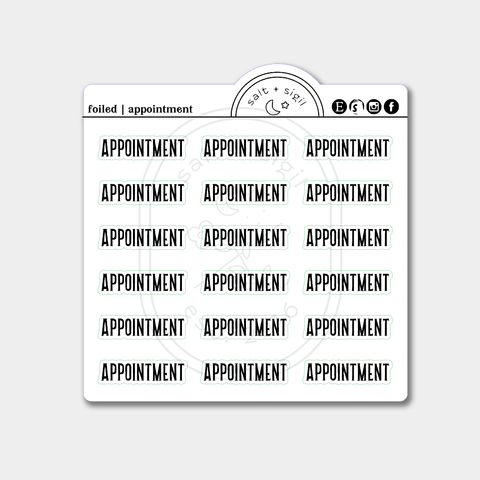 Appointment // Foil Script
