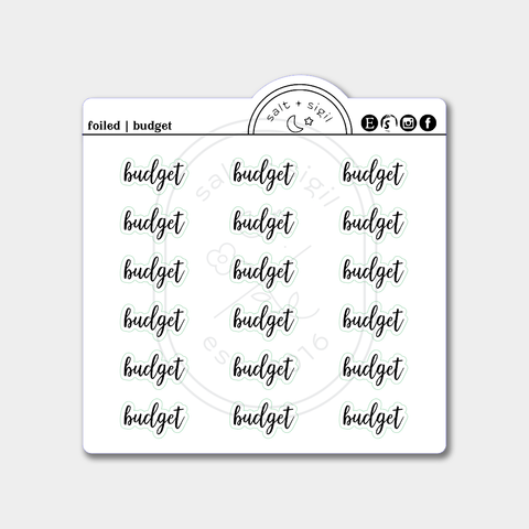 Budget // Foil Script