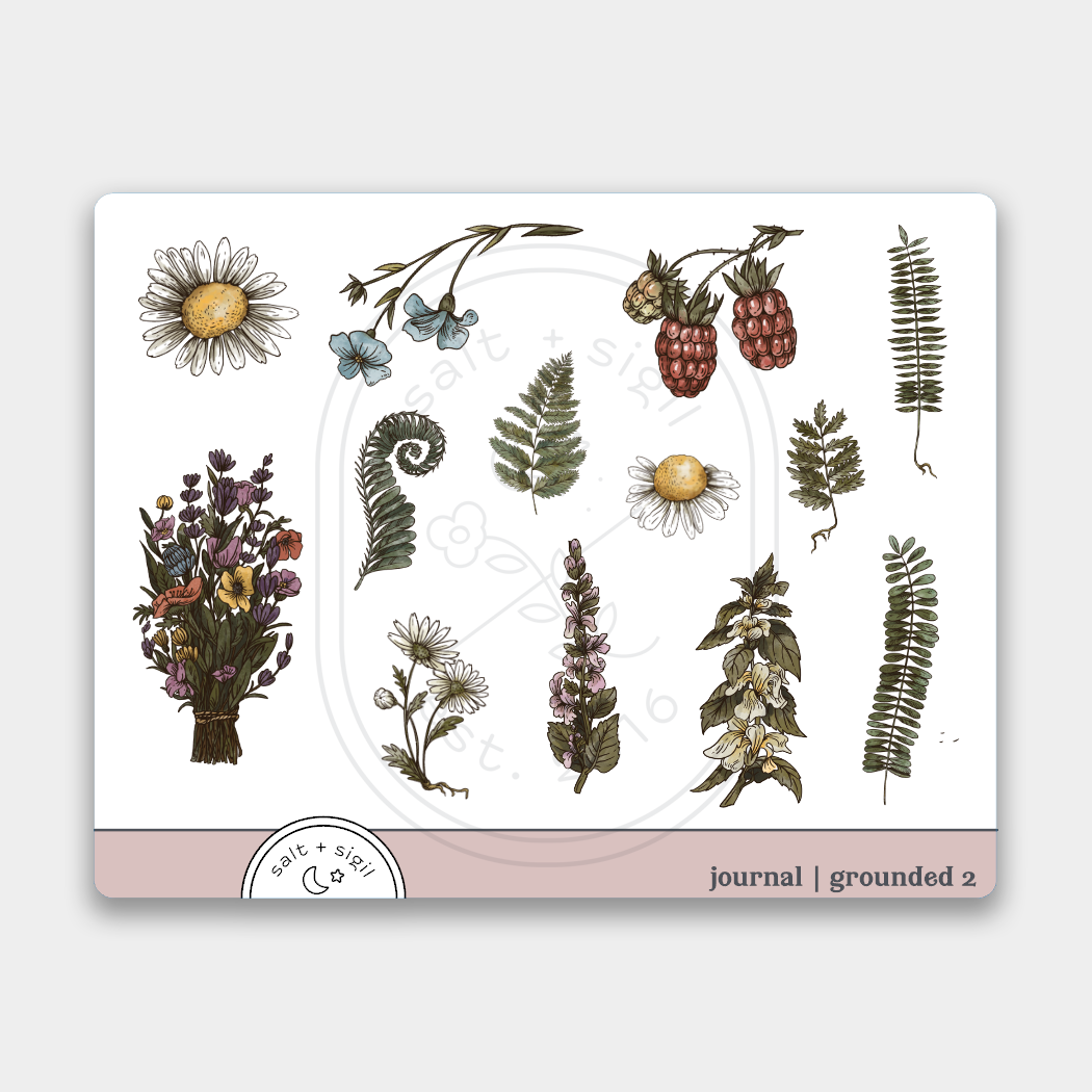 Grounded // Journal stickers – Salt + Sigil