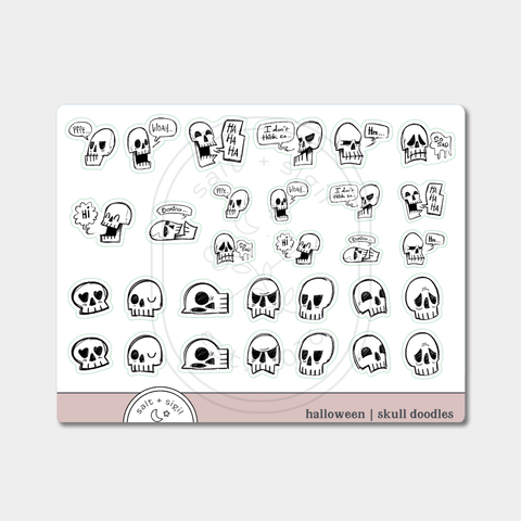 Skull Doodles // Halloween