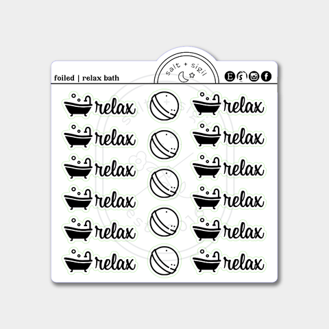 Relax: Bath // Foil Icons